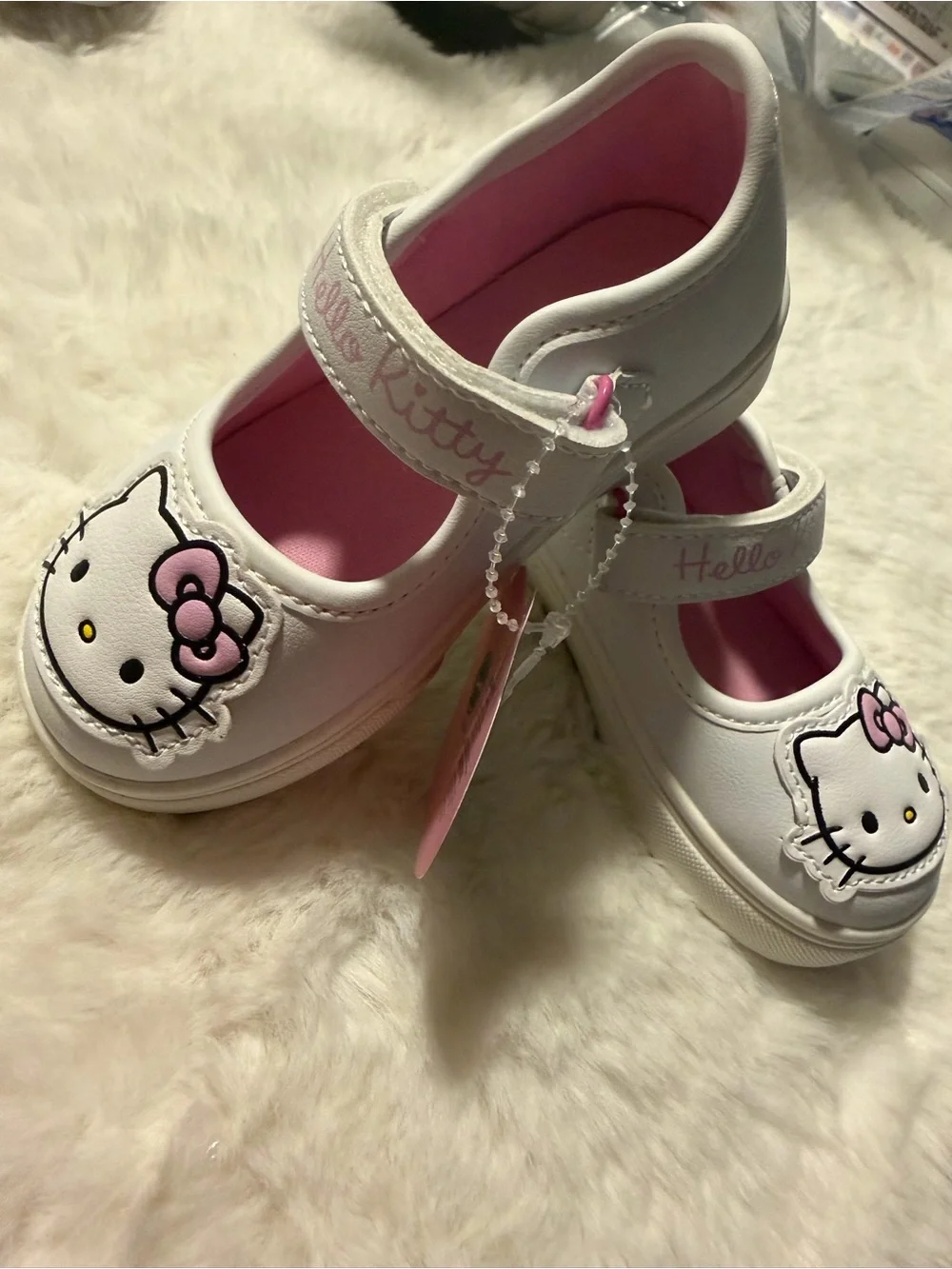 Hello Kitty White & Pink Mary Jane Kids Shoes size 10